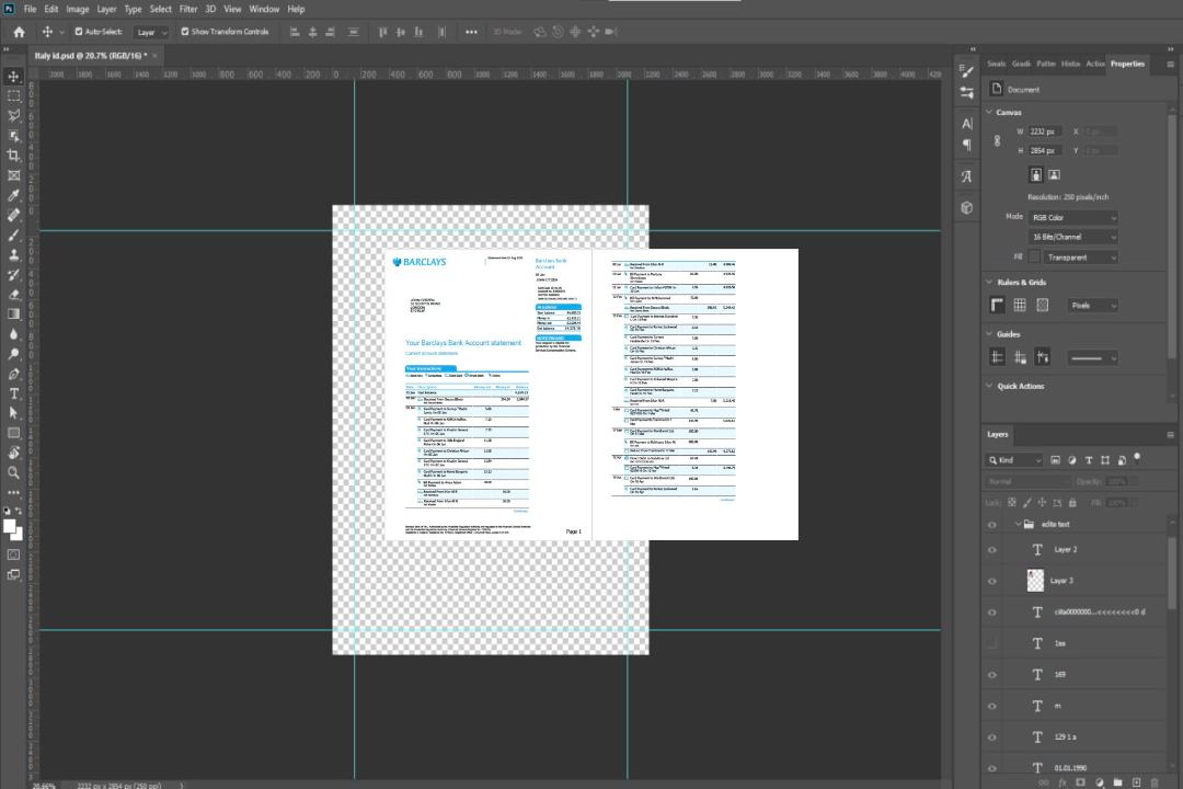 Modèle Word et PDF de relevé de compte bancaire Barclays au Royaume-Uni, 2 pages template Modèle Word et PDF de relevé de compte bancaire Barclays au Royaume-Uni, 2 pages template